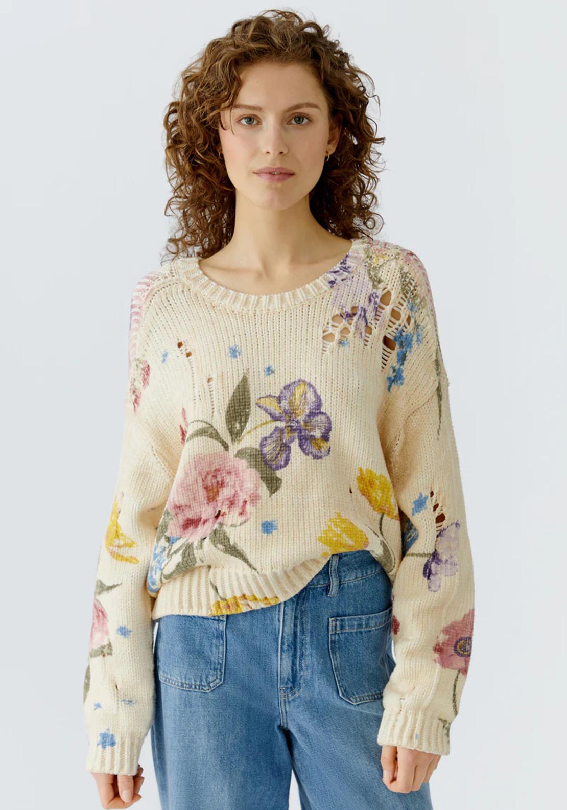Oui Floral Jumper, Multi