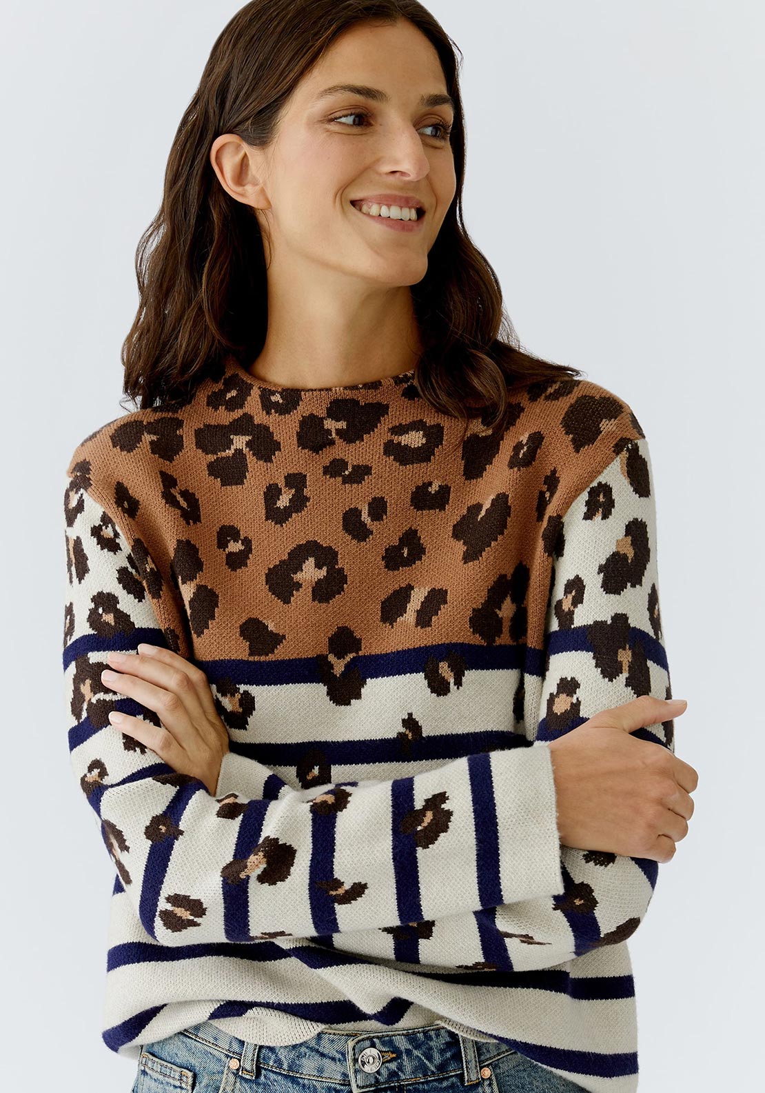 Oui Contrast Pattern Jumper, Multi McElhinneys