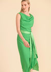 Caroline Kilkenny Olivia Draped Satin Belt Maxi Dress, Intense Green