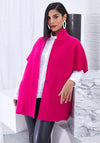 Ora Oversized Cap Style Wool Jacket, Pink