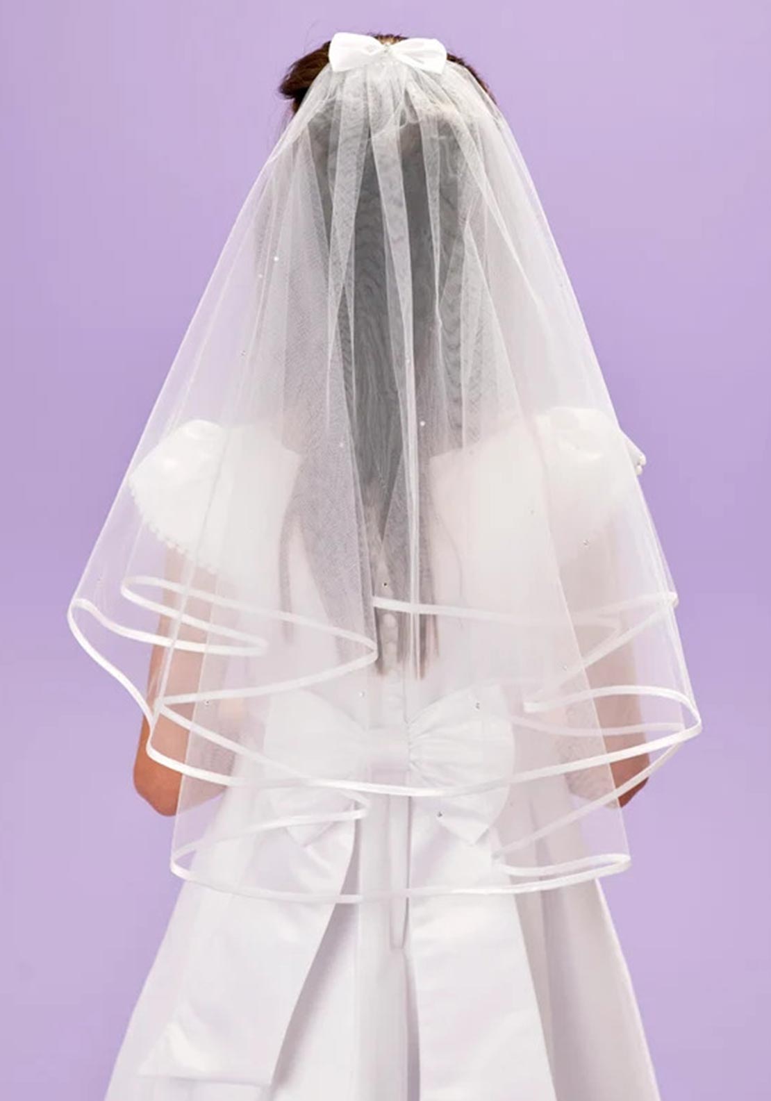Peridot Jacklyn Diamante Communion Veil, White