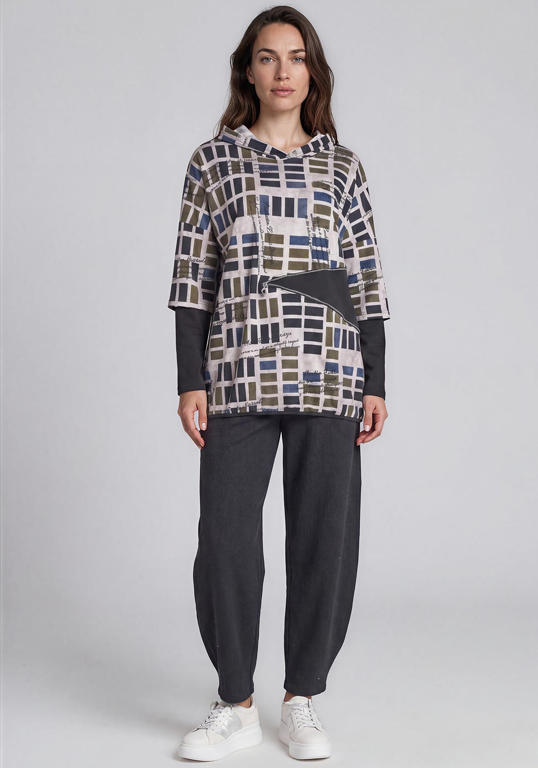 My Soul Zip Pantone Detail Zip Detail Hooded Top, Multi
