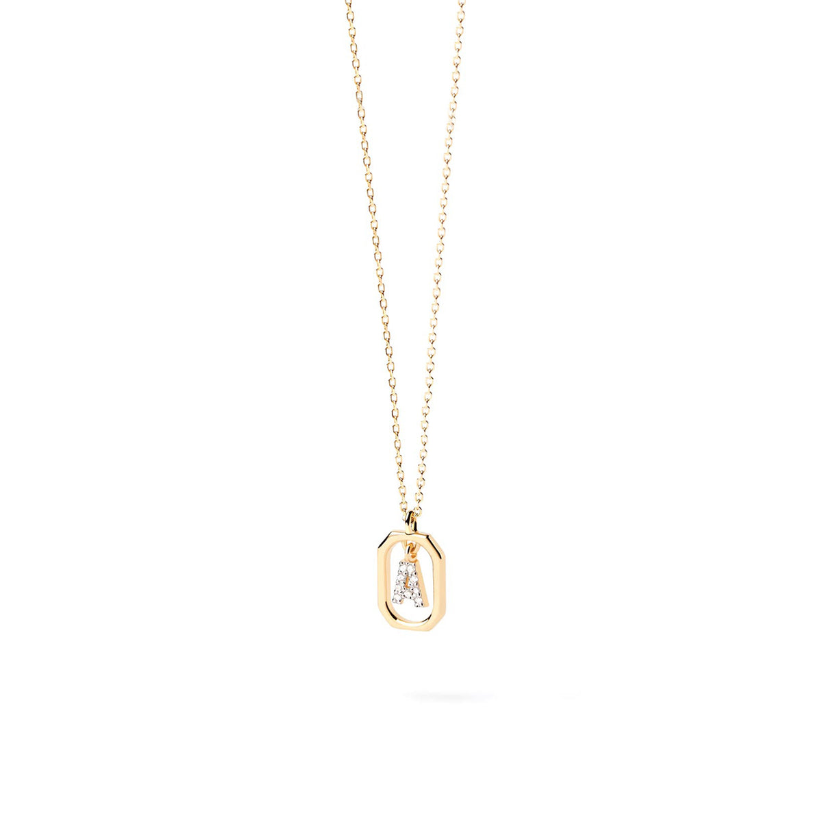 PDPAOLA Mini CZ Initials Necklace, Gold