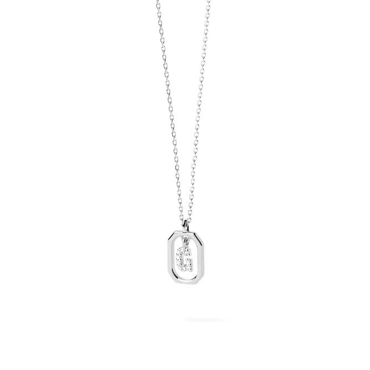 PDPAOLA Mini CZ Initials Necklace, Silver