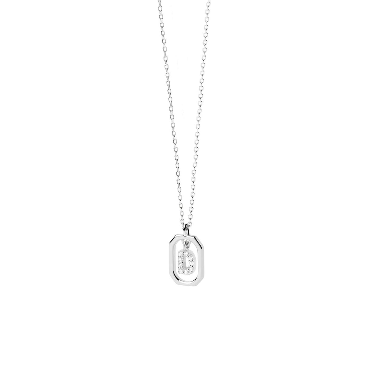 PDPAOLA Mini CZ Initials Necklace, Silver