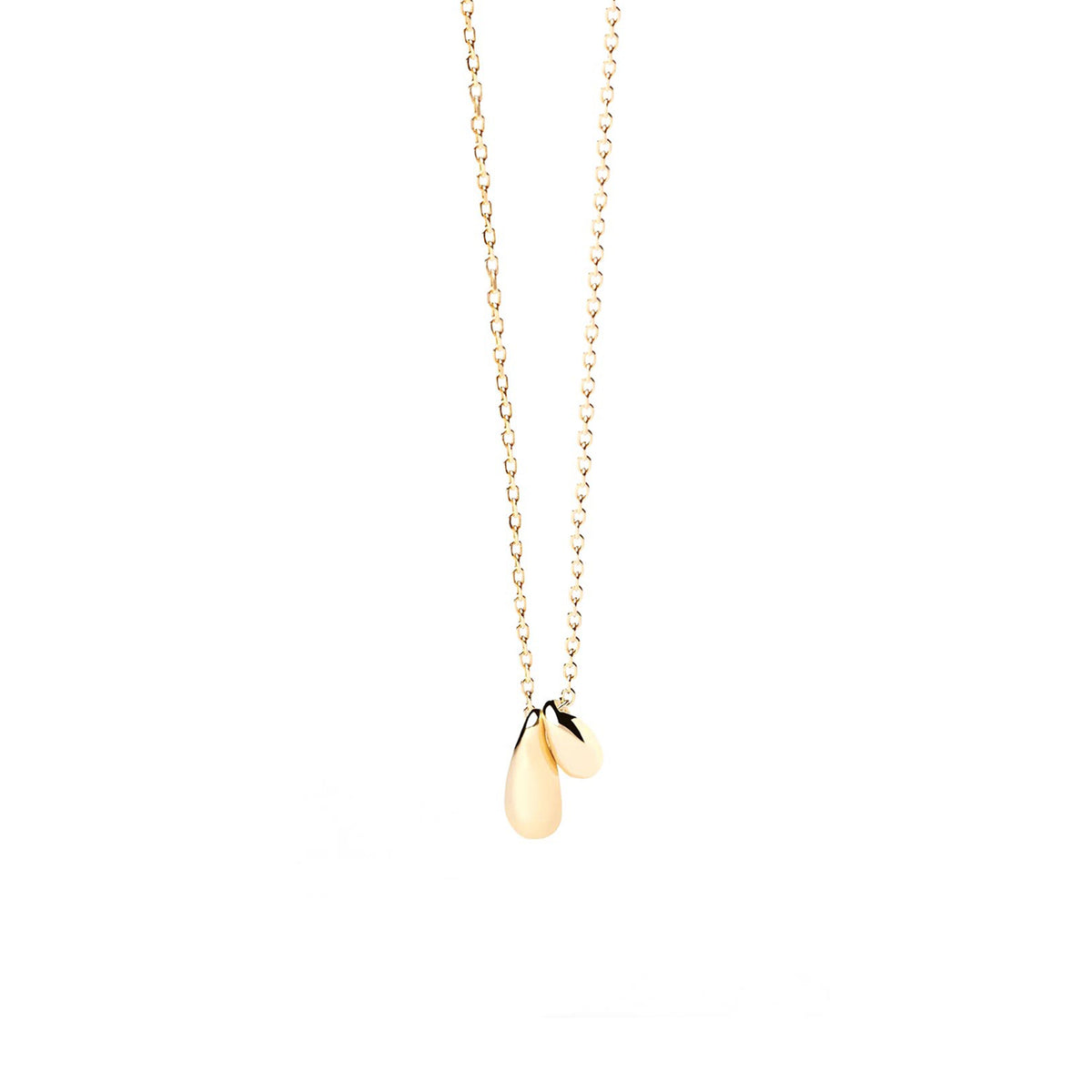 PDPAOLA Sugar Two Drop Pendant Necklace, Gold
