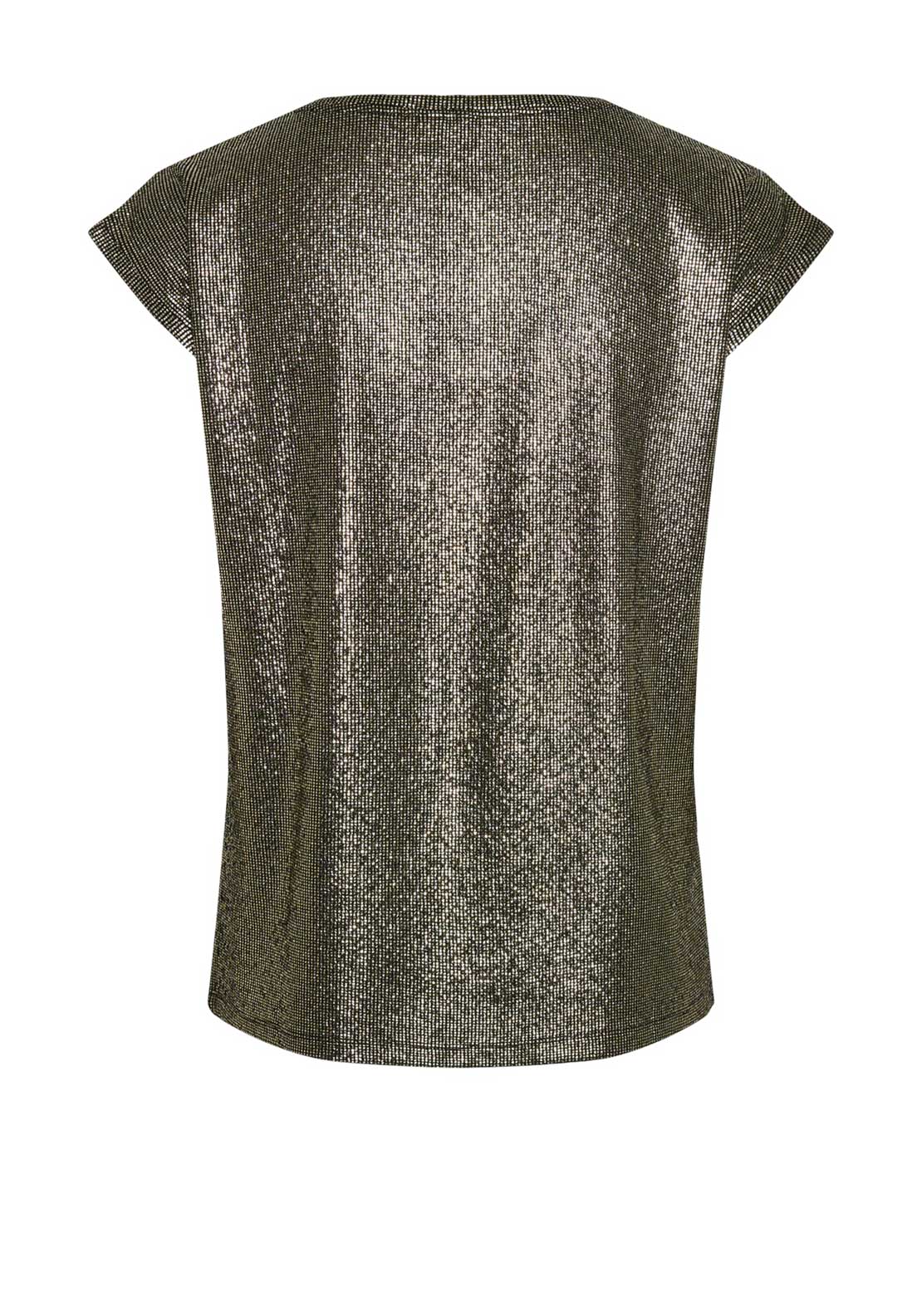 Pieces Nilana Metallic T Shirt, Gold