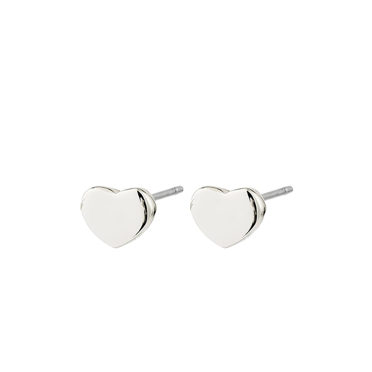 Pilgrim Arin Heart Stud Earrings, Silver