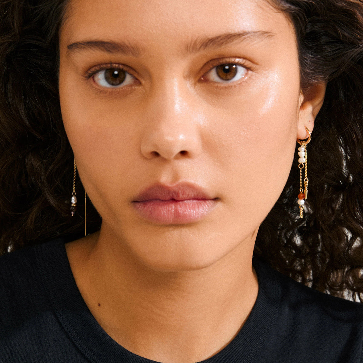 BETWEEN chain earrings goldplated