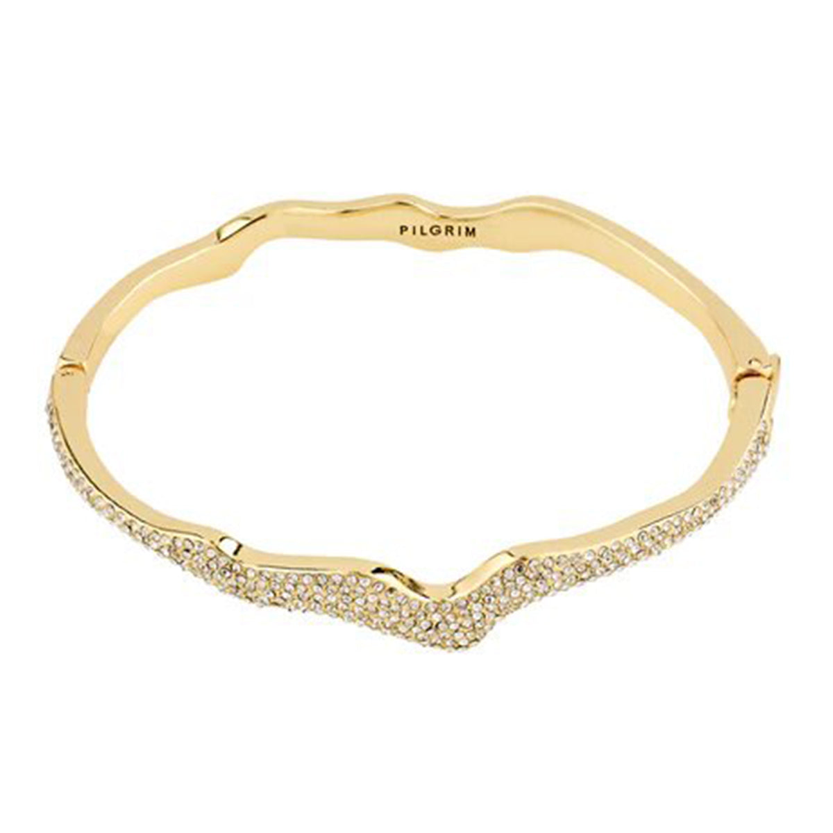 Pilgrim Connect Wave CZ Bangle, Gold