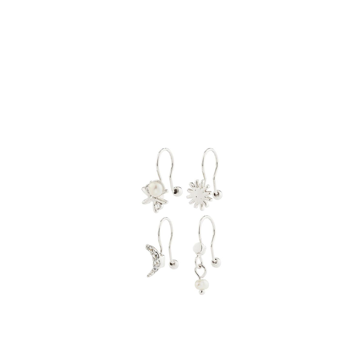 Pilgrim Evon Set of 4 Ear Cuffs, Silver