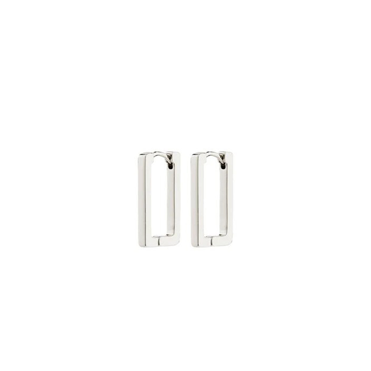 Pilgrim Feel Squared Hoop Earrings, Sliver