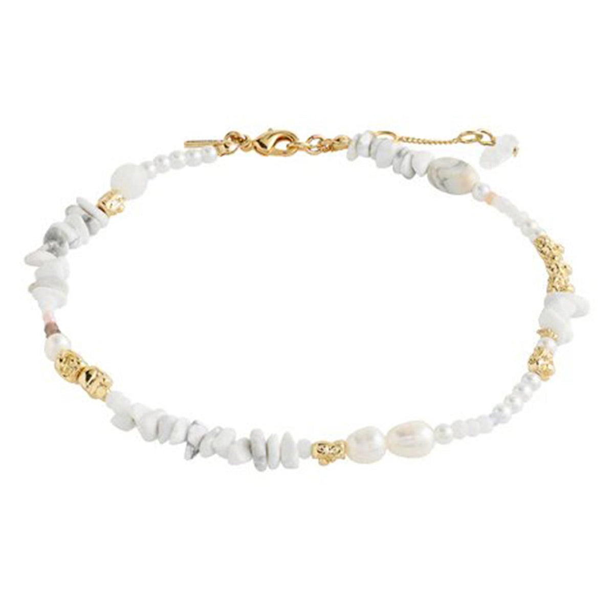 FORCE ankle chain white/gold-plated