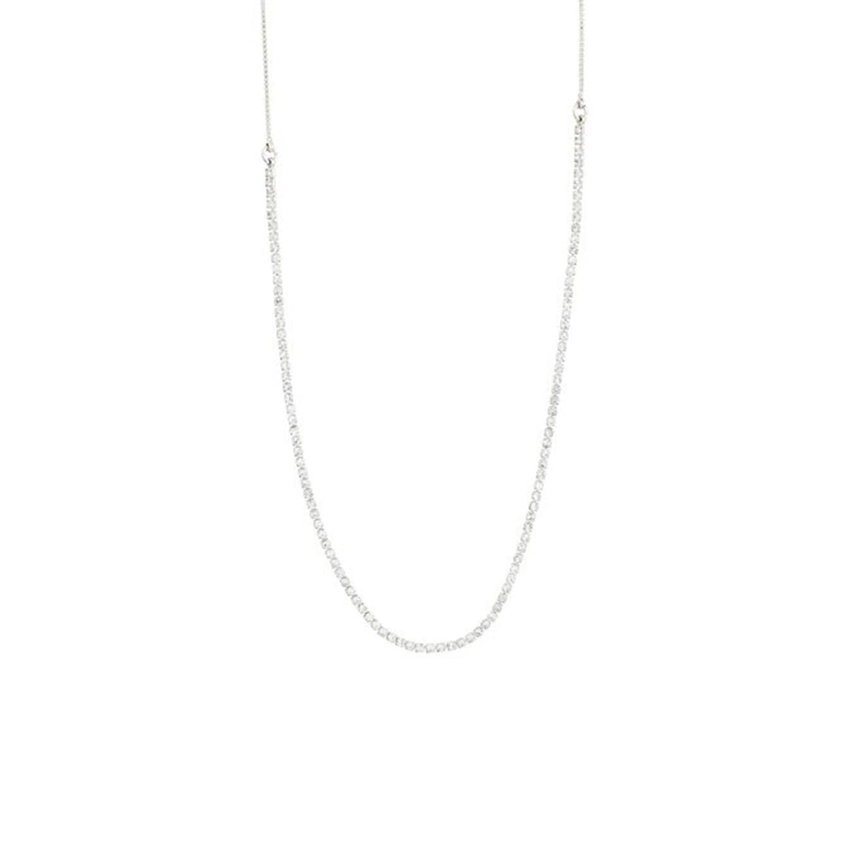 Pilgrim Friends Crystal Chain Necklace, Silver