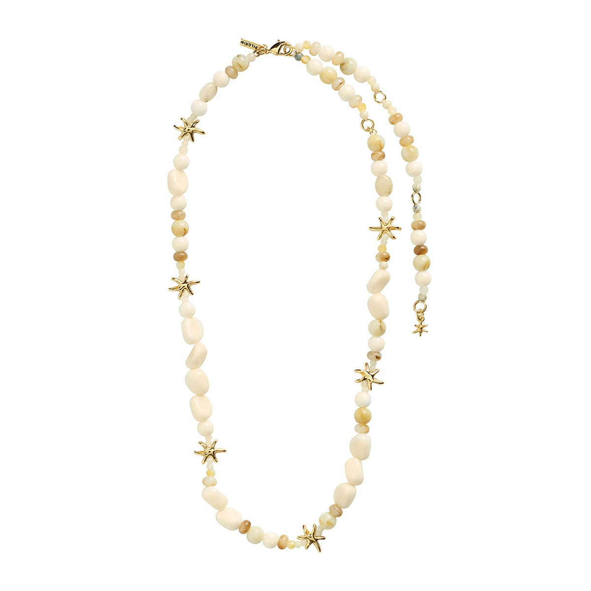 Pilgrim Prism Necklace, Beige & Gold