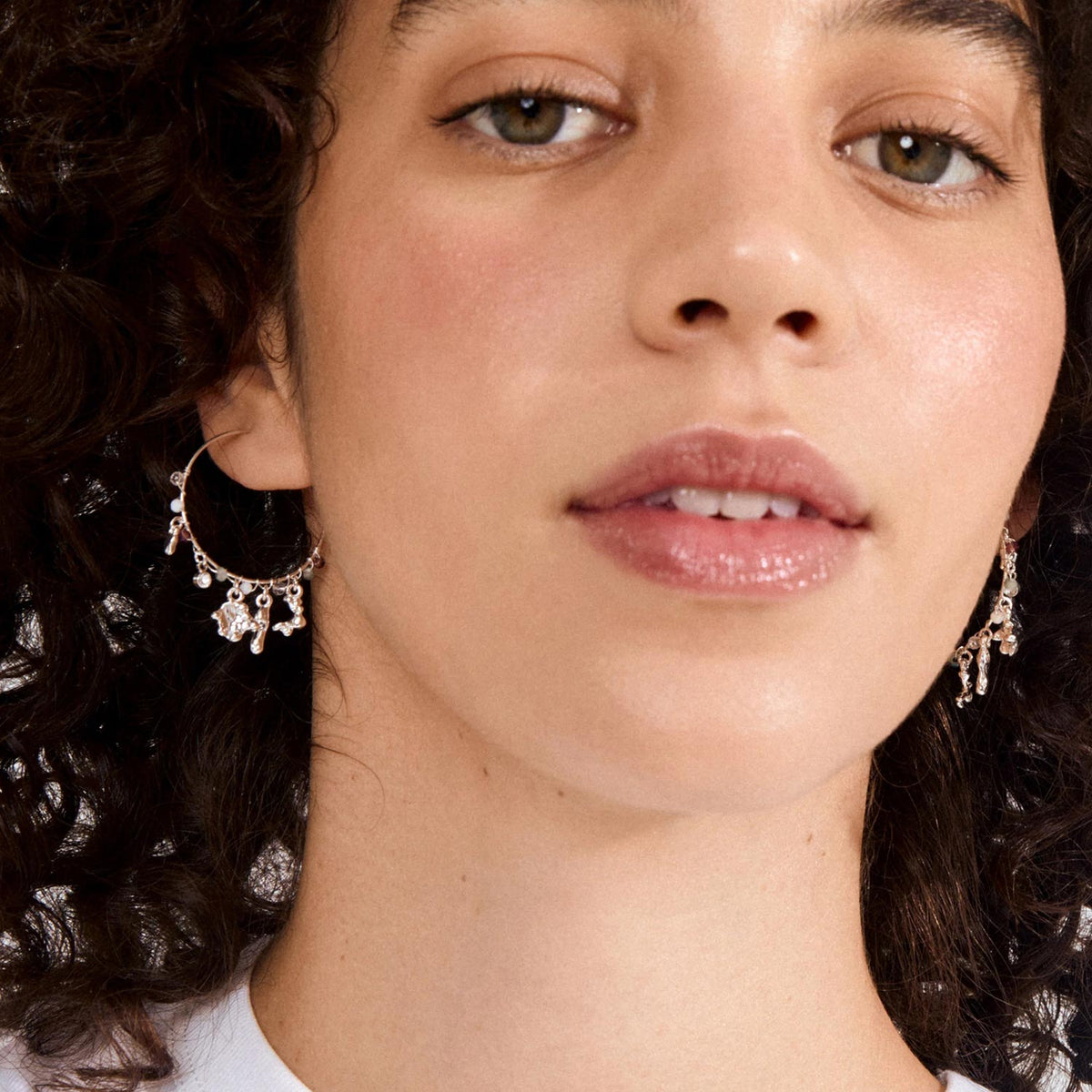 Pilgrim Tovin Hoop Earrings, Silver