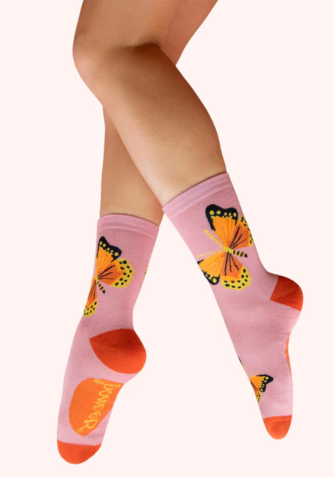 Powder Butterflies In Rose Ankle Socks, Pink