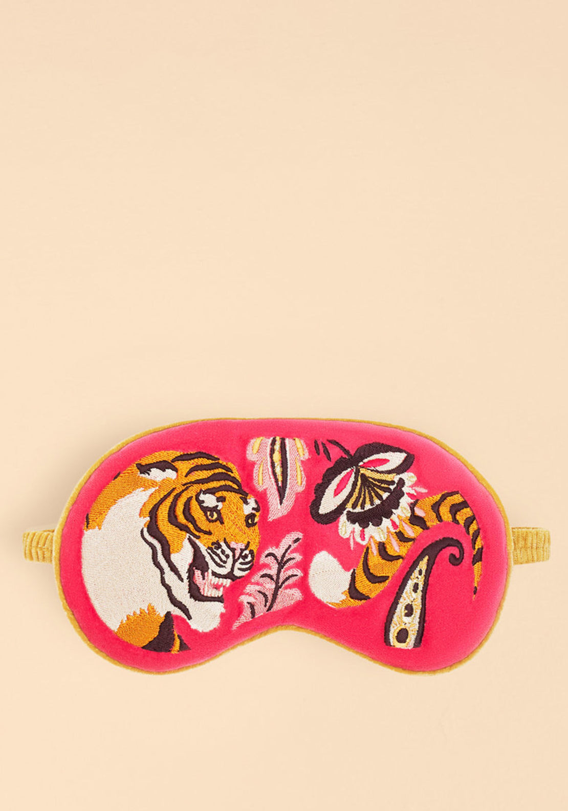 Powder Thrill of the Tiger Luxury Lavender Velvet Eye Mask, Fuchsia
