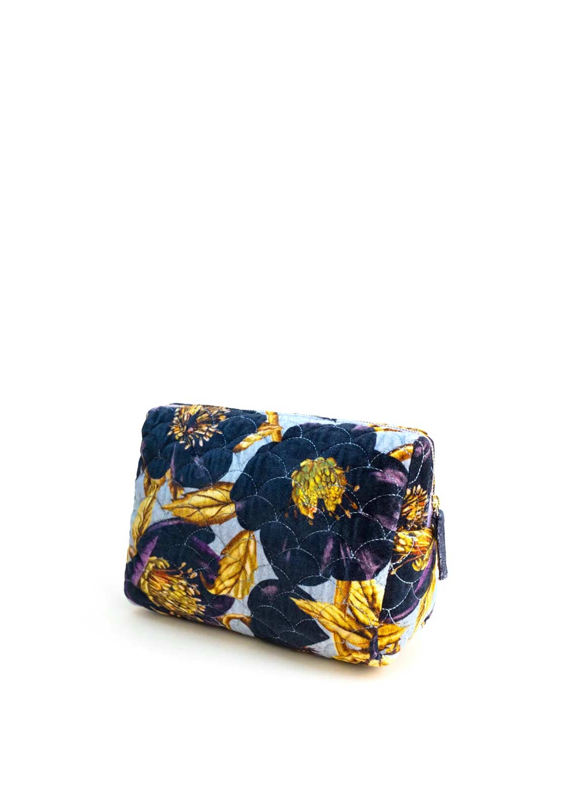 Powder Hellebore Quilted Velvet Washbag, Purple