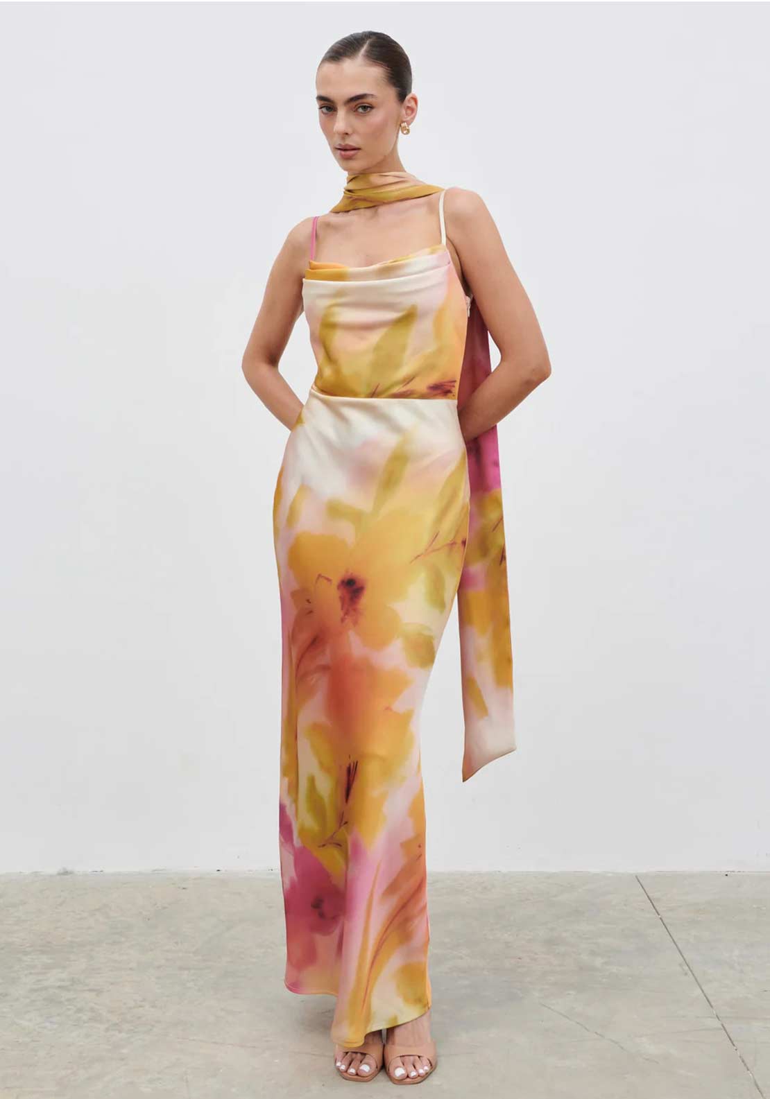 chinese dress ladies Pretty Lavish Keisha Maxi Dress Sage Green Polyester Adjustable Strap