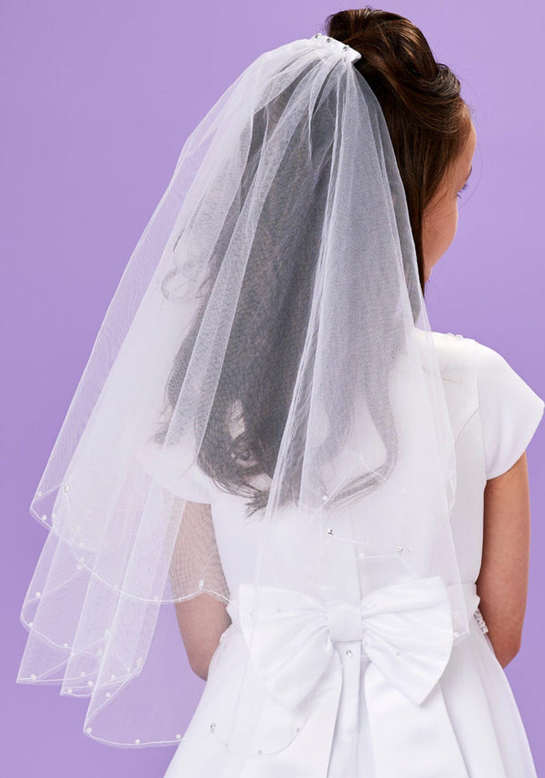Peridot Enya Communion Veil, White