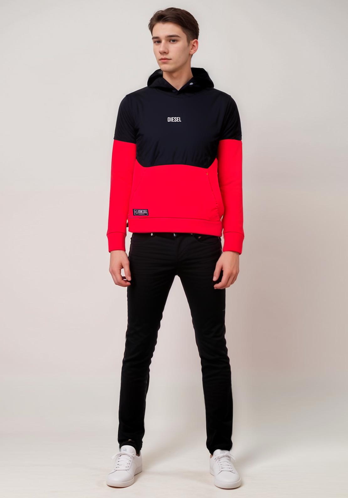 Diesel Boys Niall Long Sleeve Hoodie, Navy