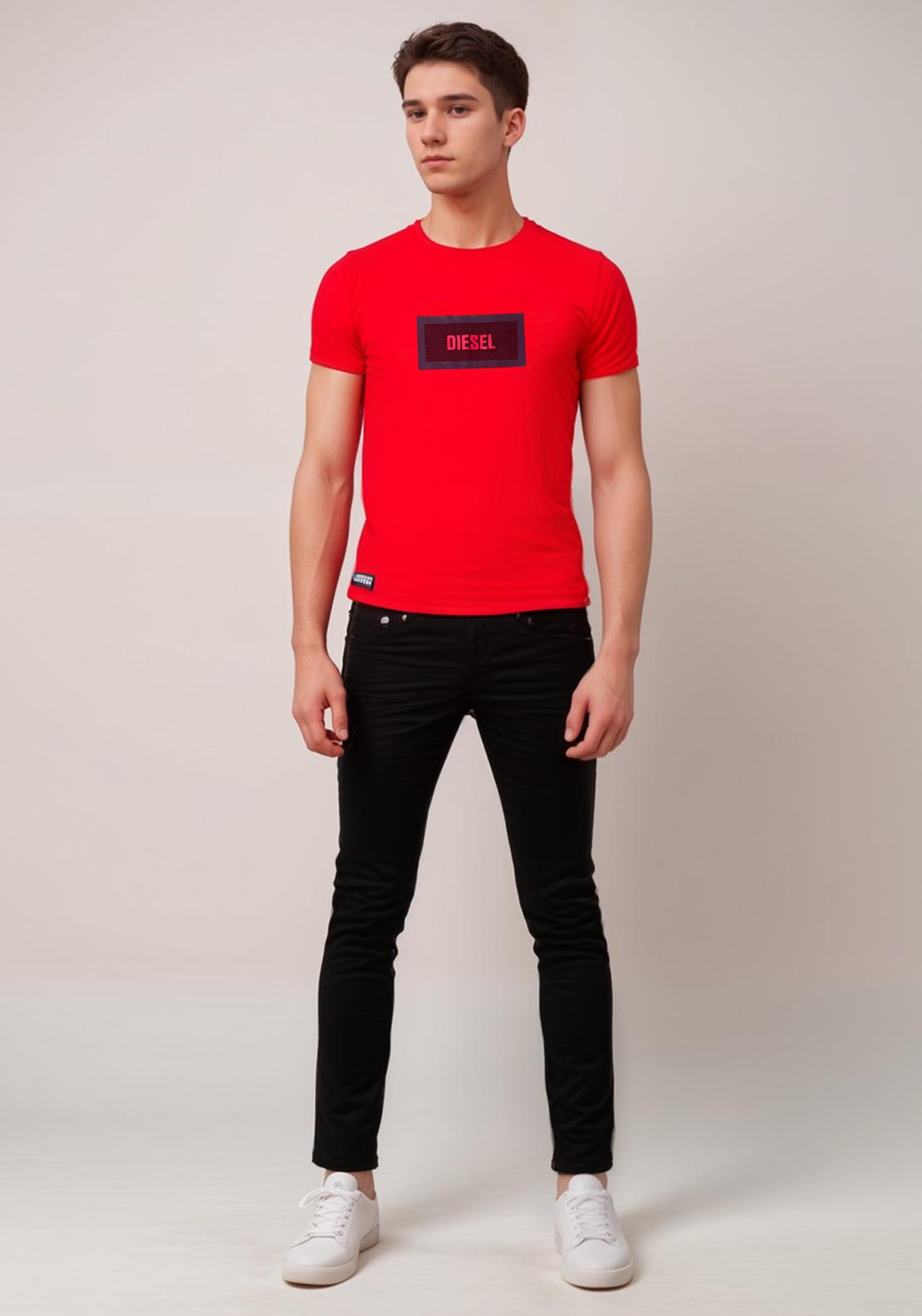 Diesel Boys Cillian Short Sleeve Tee, Red