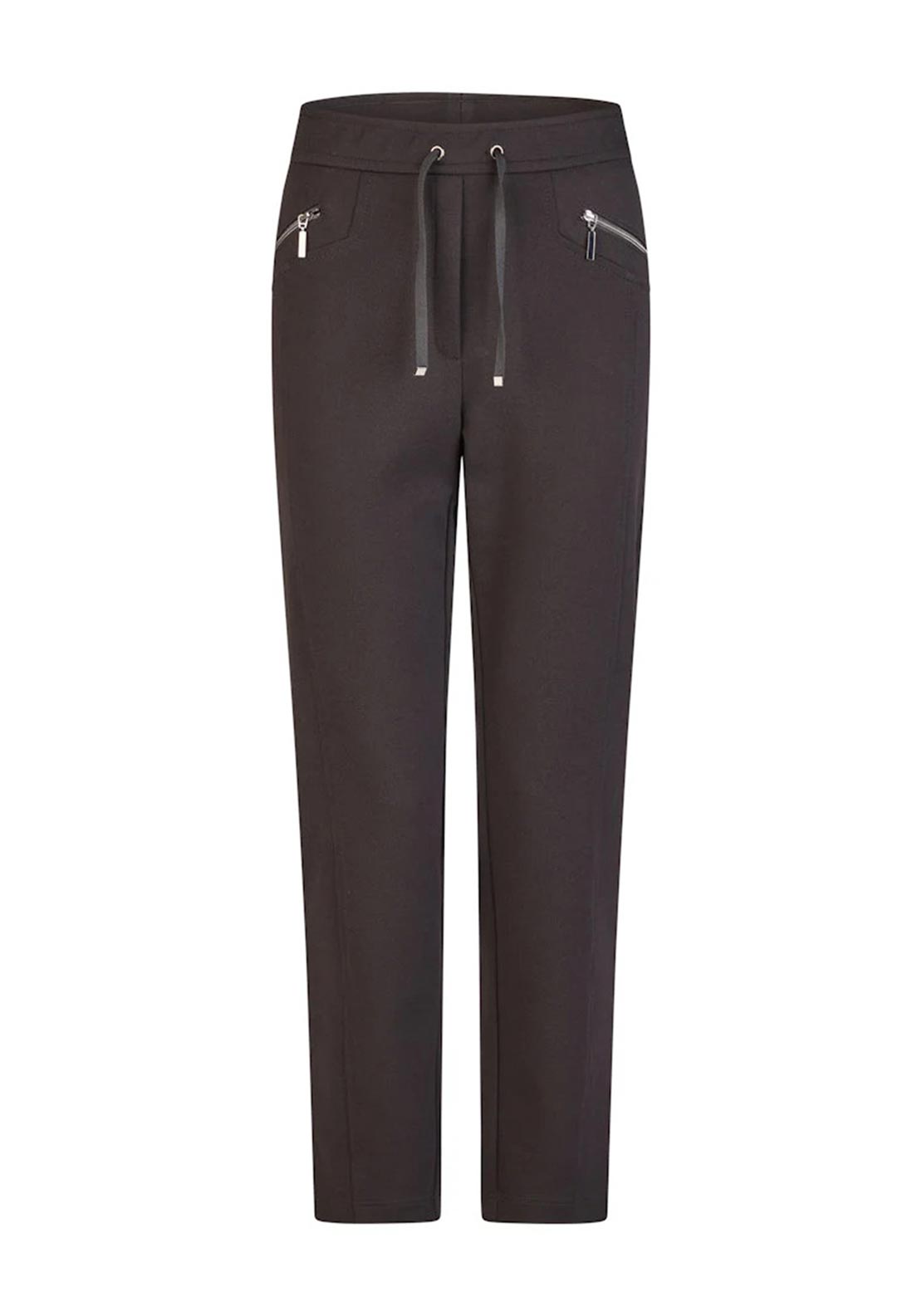 Rabe Drawstring Slim Leg Trousers, Black