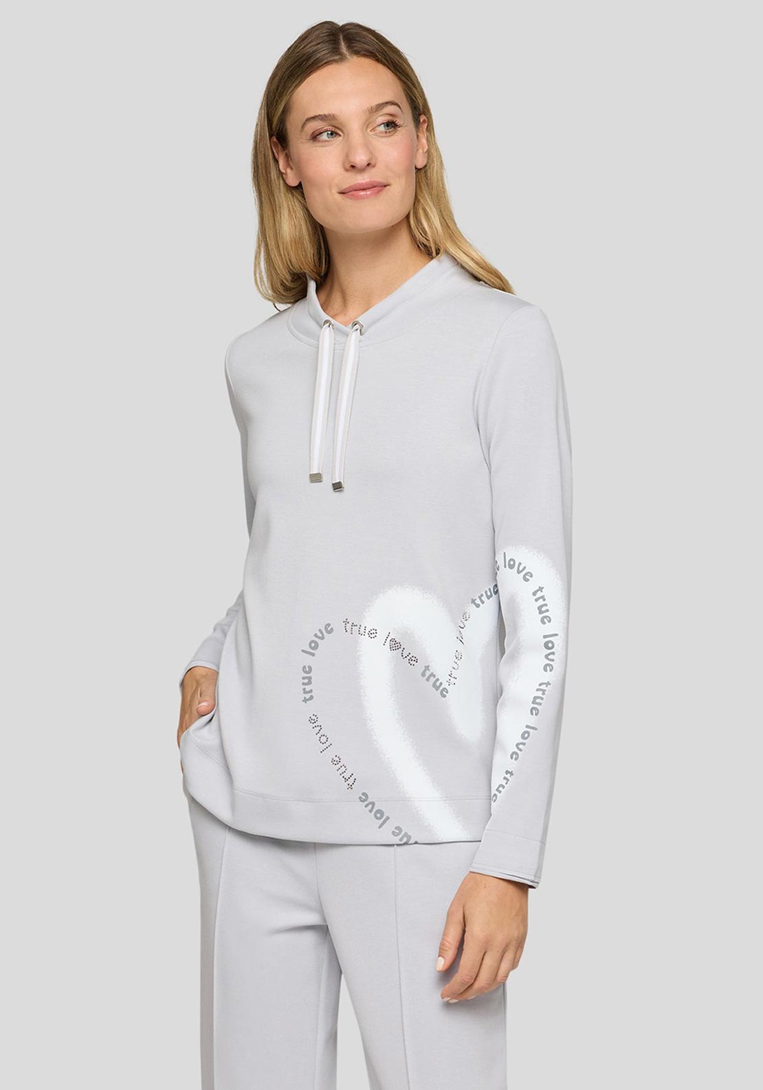 Rabe Print and Sequin Detail Jumper, Grey