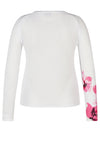 Rabe Floral Print Ajour Knitted Sweater, White
