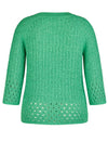 Rabe Round Neck Woven Knit Jumper, Green