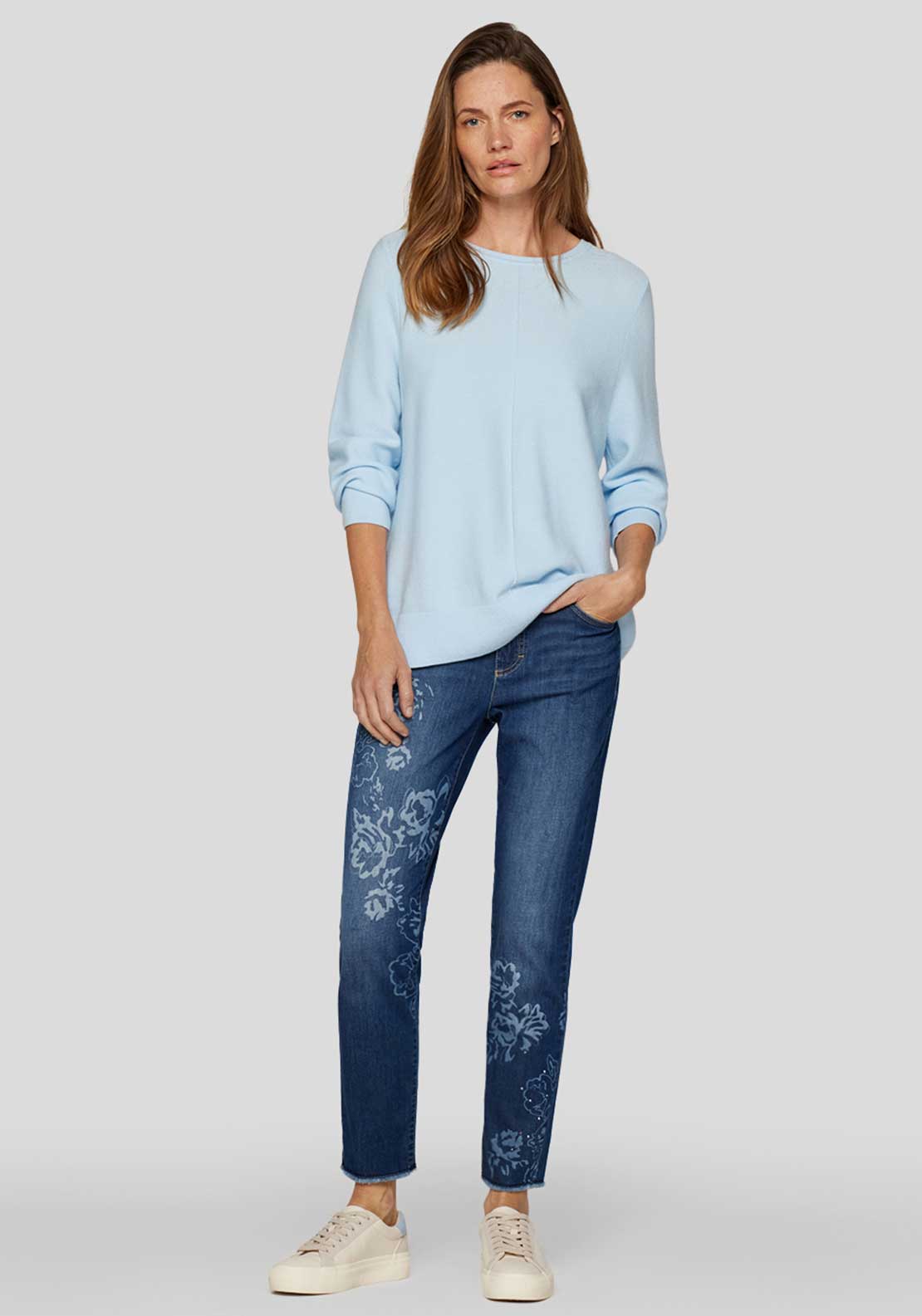 Rabe Seam Detail Sweater, Light Blue