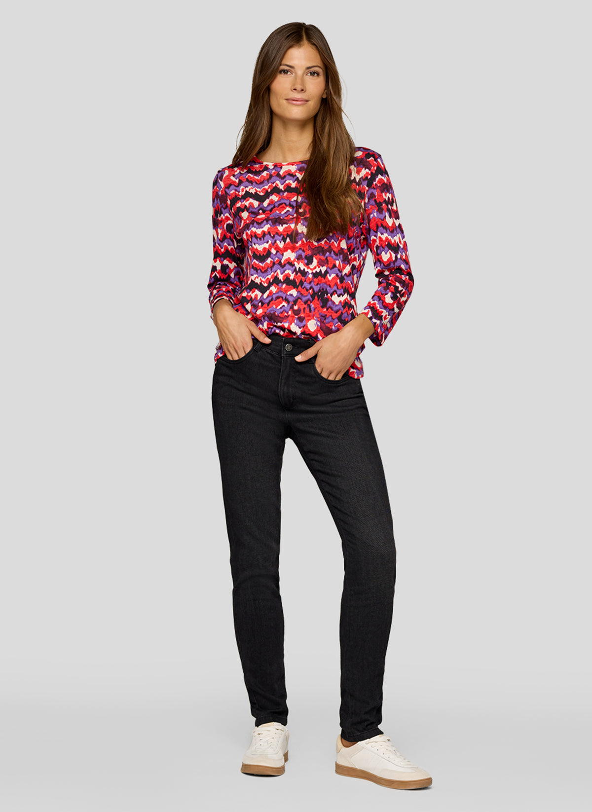 RABE Colourful Long Sleeve T-Shirt, Red Multi