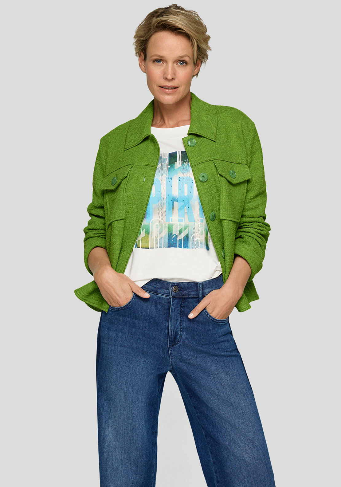 Rabe Textured Shirt Jacket, Green