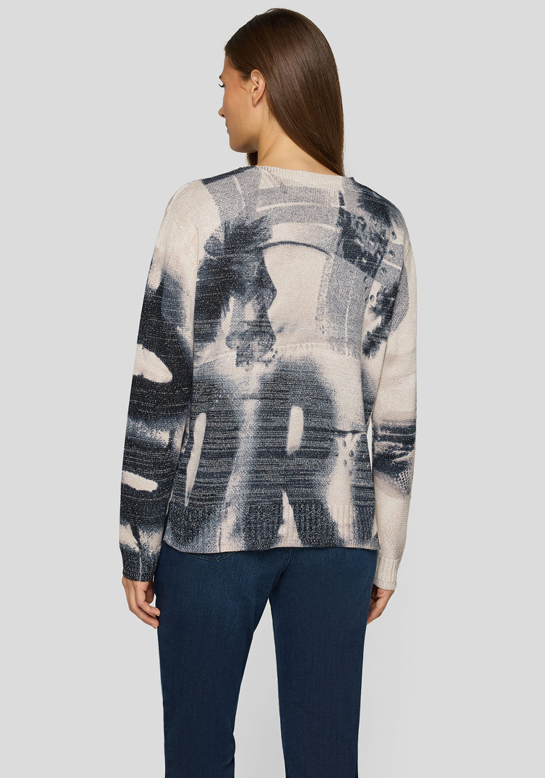 Rabe Lurex Knit Printed Jumper, Beige