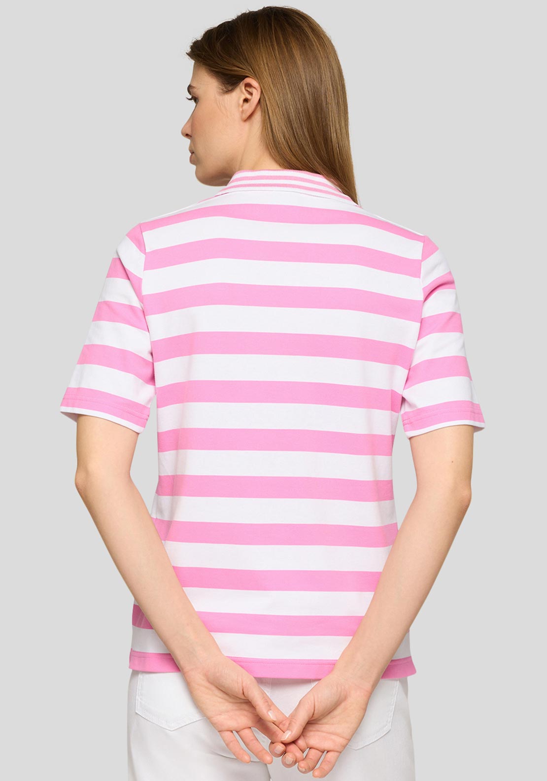 Rabe Striped Polo Shirt, Pink