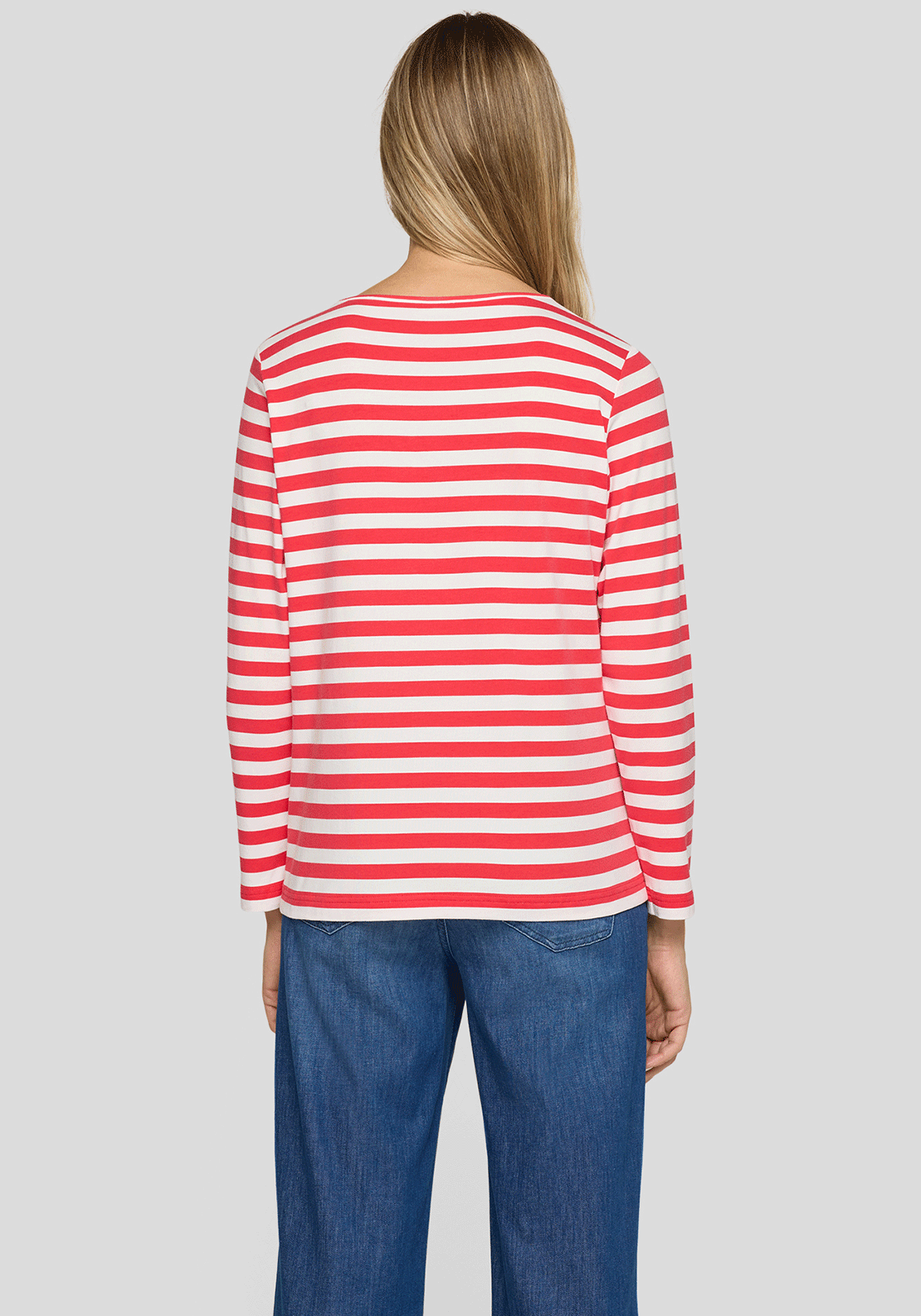 Rabe Striped Long Sleeve Top, Red & White