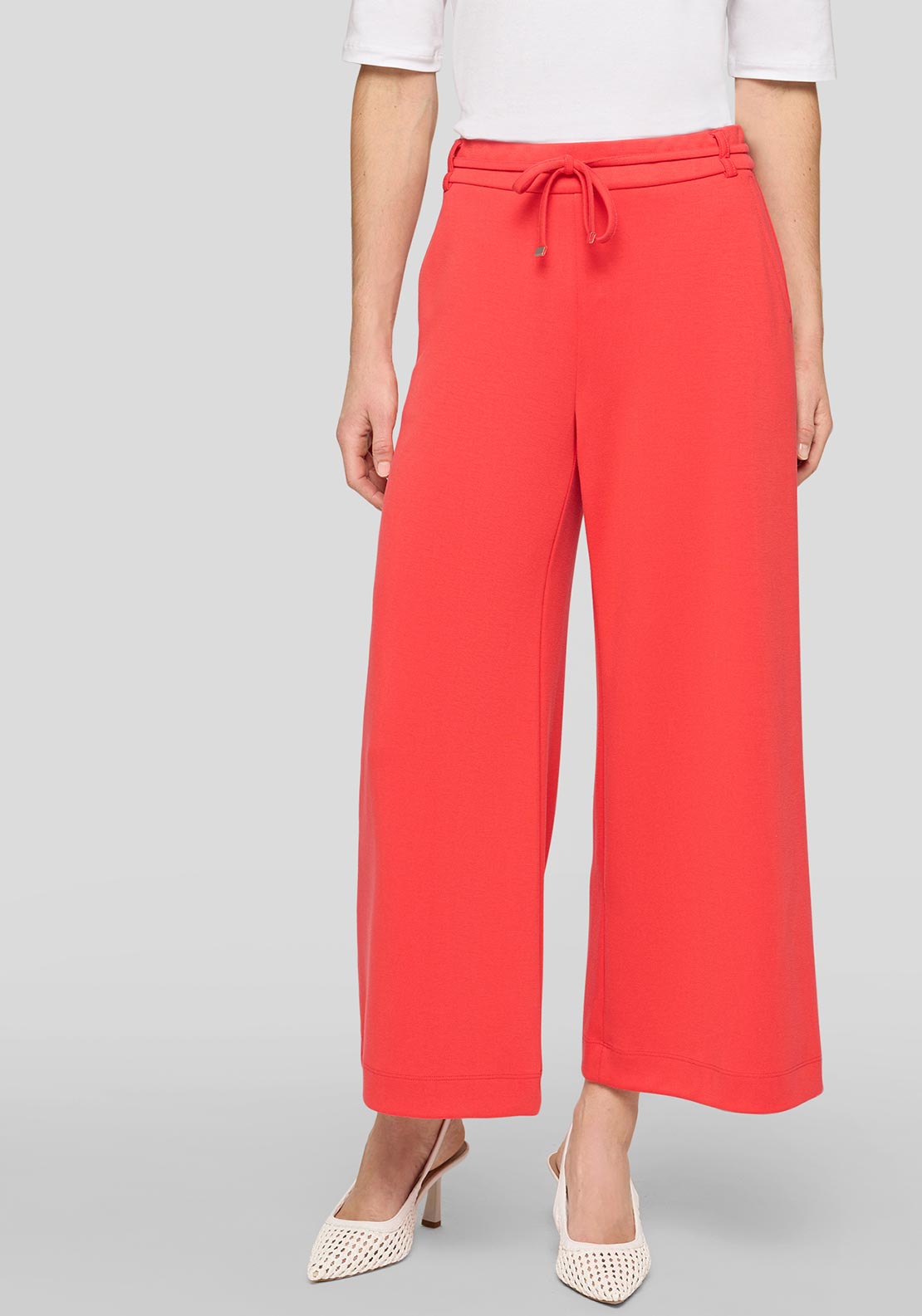 Rabe Wide Leg Culotte Trousers, Red