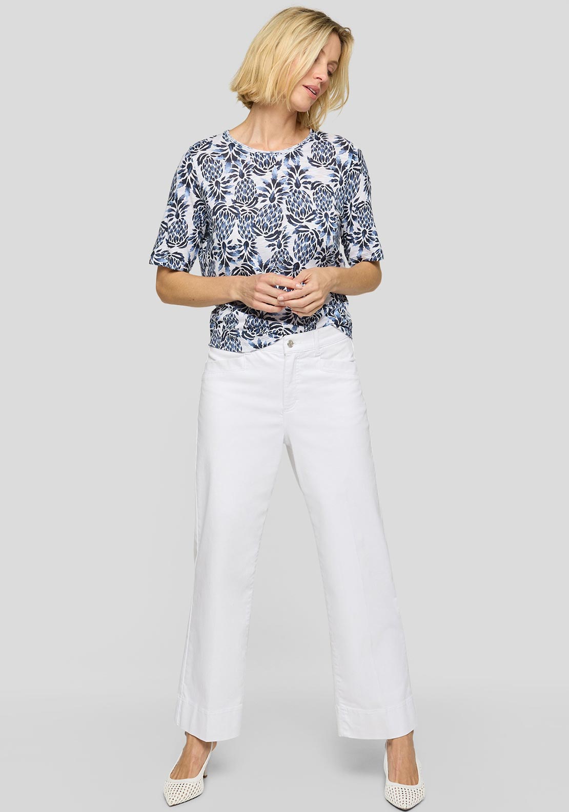 Rabe Tropical Print T-Shirt, Blue