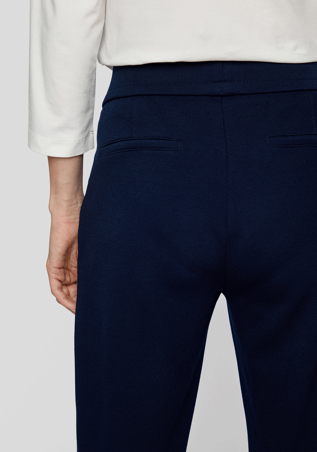 Rabe Jersey Slim Leg Trousers, Navy
