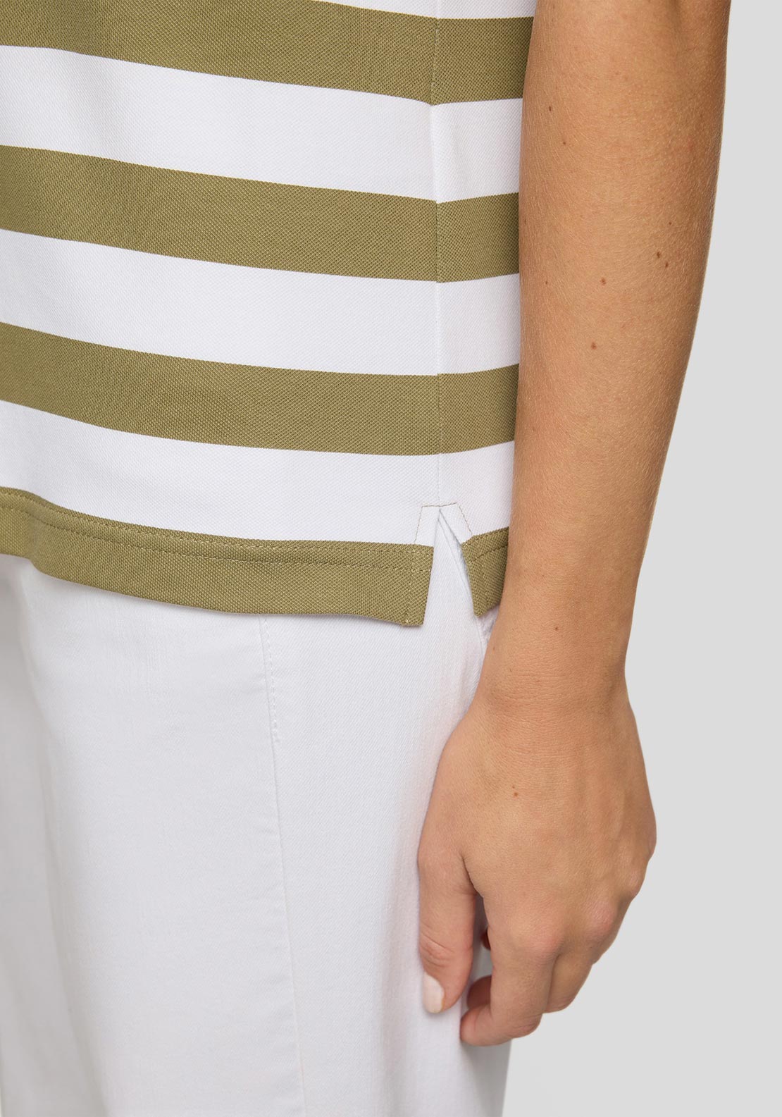 Rabe Striped Polo Shirt, Green