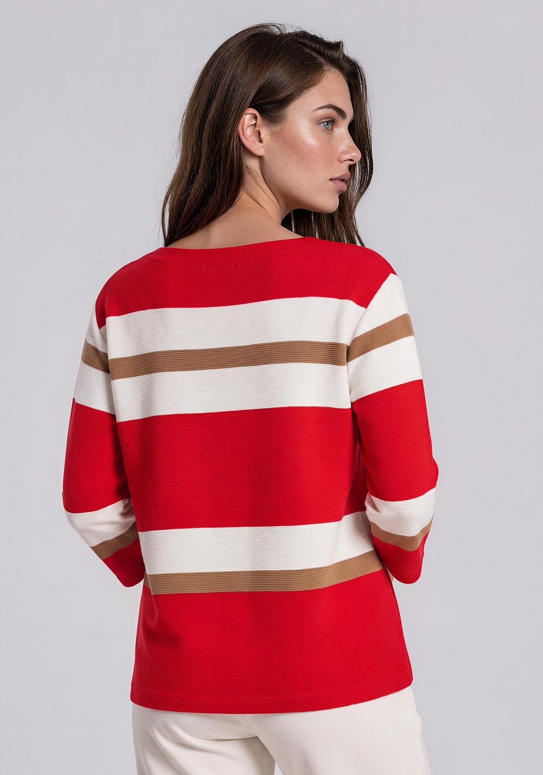 Rabe Striped with Rhinestone Detail Jumper, Red Multi