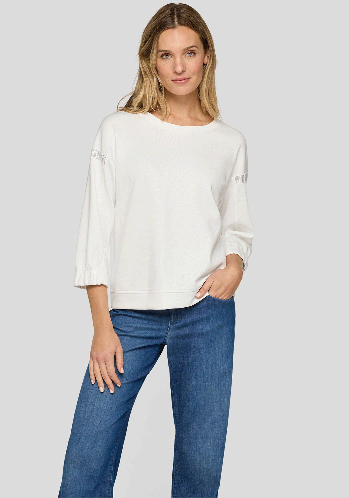 Rabe Rhinestone Detailed Jumper, White