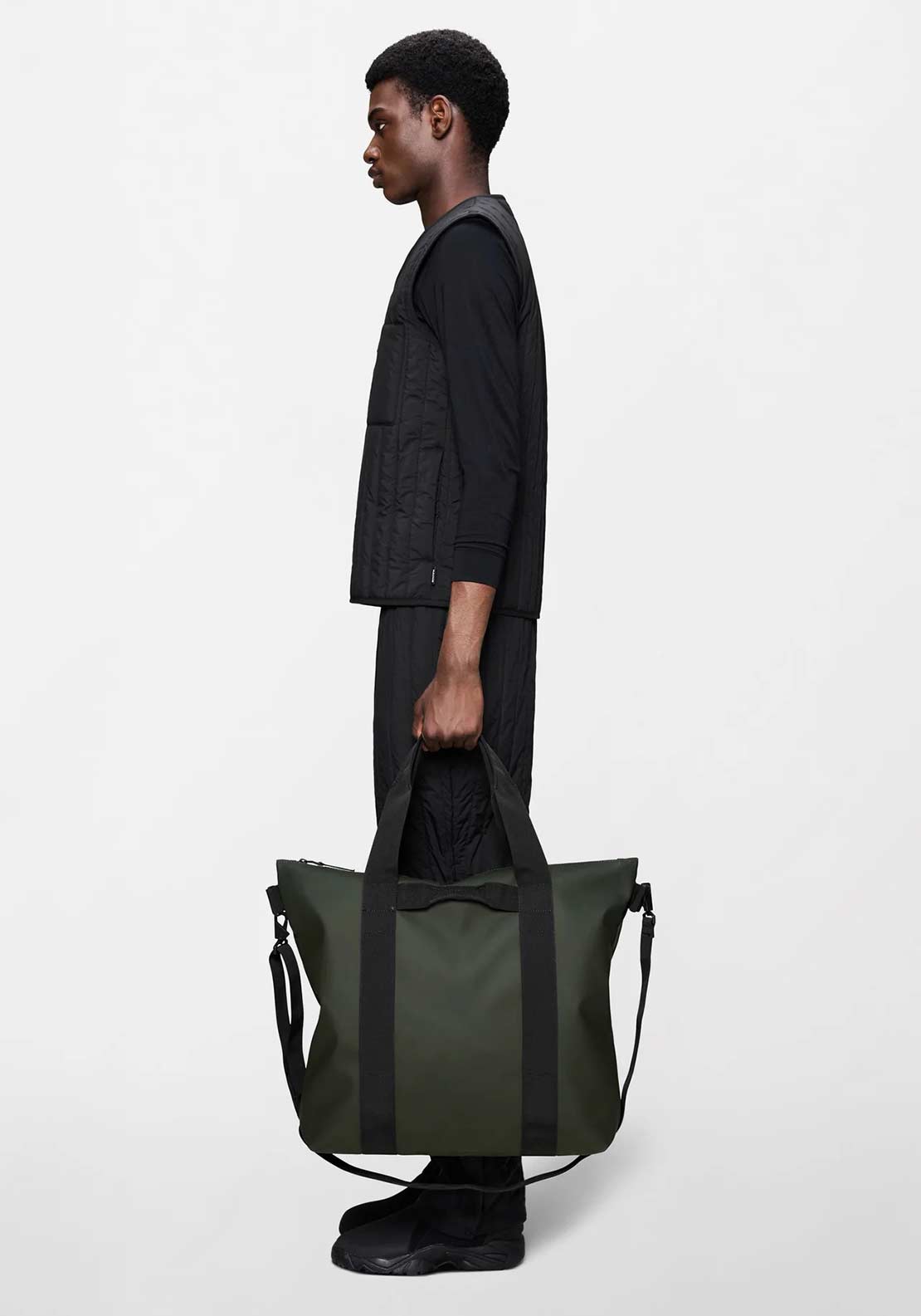 Rains Waterproof Large Tote Bag, Dark Khaki Green