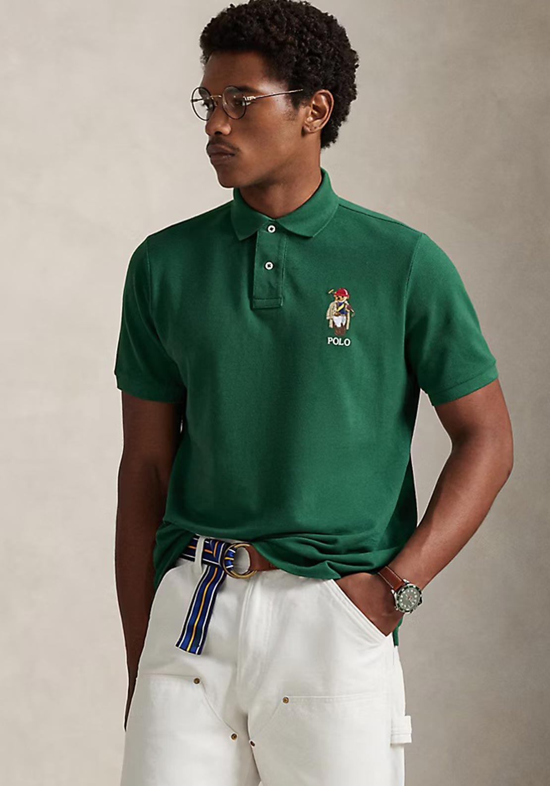 Ralph Lauren Slim Fit Polo Bear Polo Shirt, Forest Green