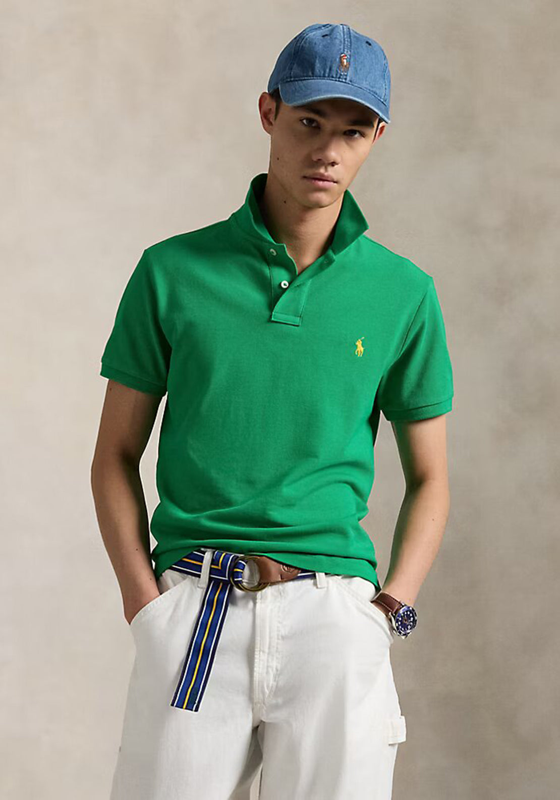 Ralph Lauren Classic Mesh Polo Shirt, Bright Clover Green