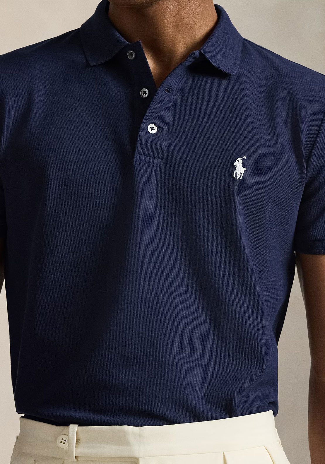 Ralph Lauren Custom Slim Fit Mesh Polo Shirt, Navy