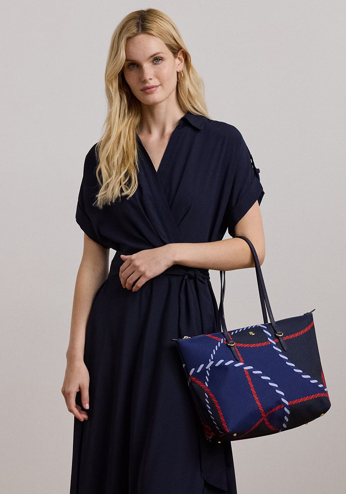 Ralph Lauren Keaton Medium Tote Bag, Navy Multi
