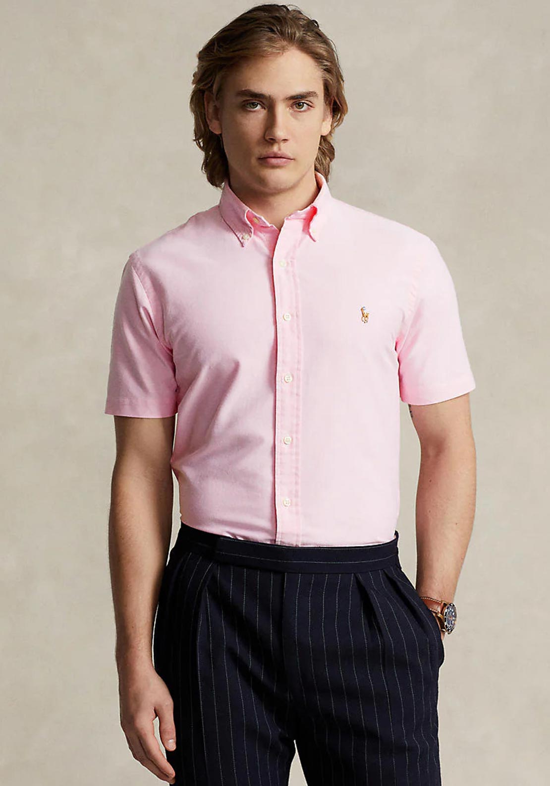 Ralph Lauren Oxford Short Sleeve Shirt, Pink