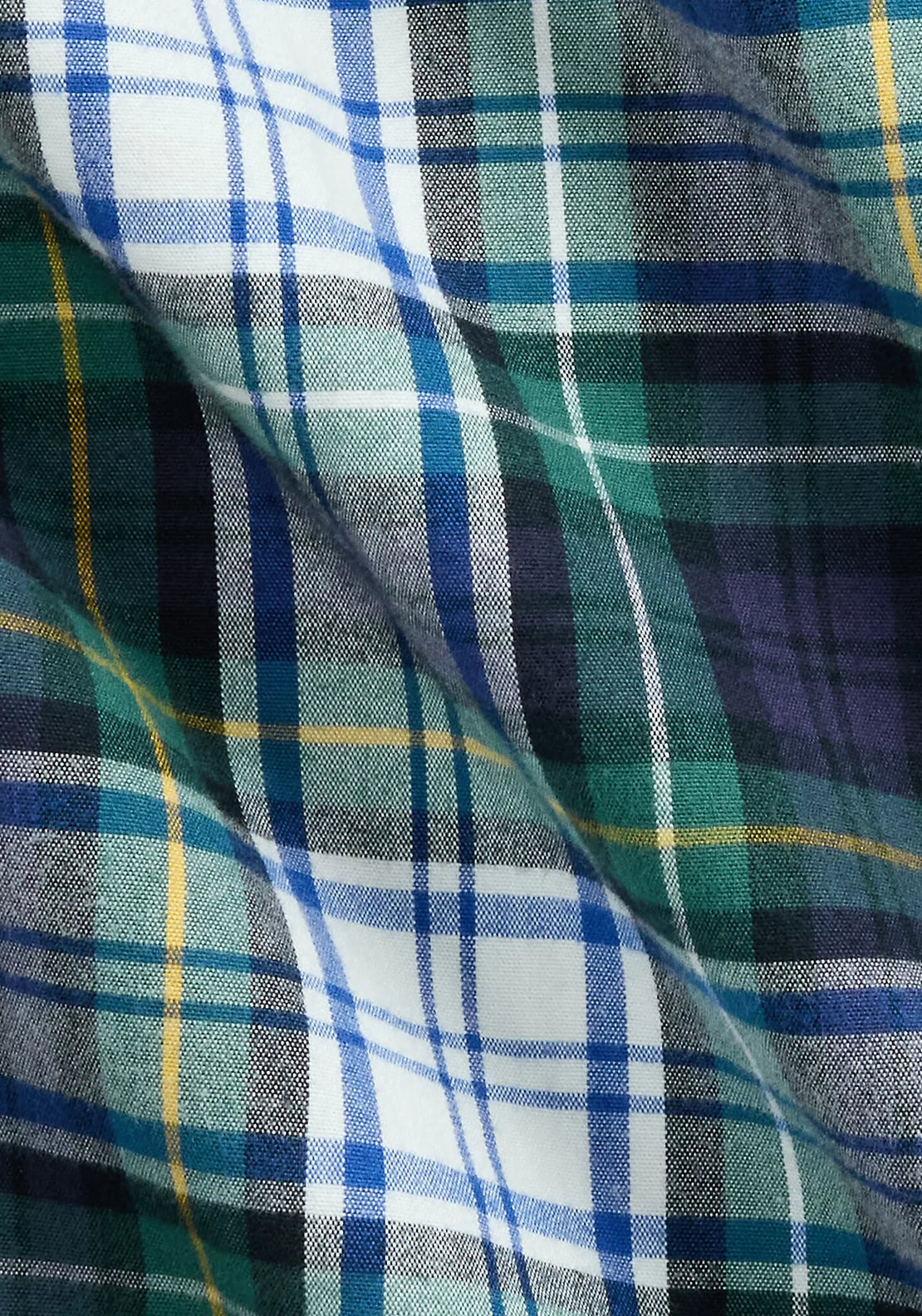 Ralph Lauren Plaid Brushed Oxford Shirt, Green & White